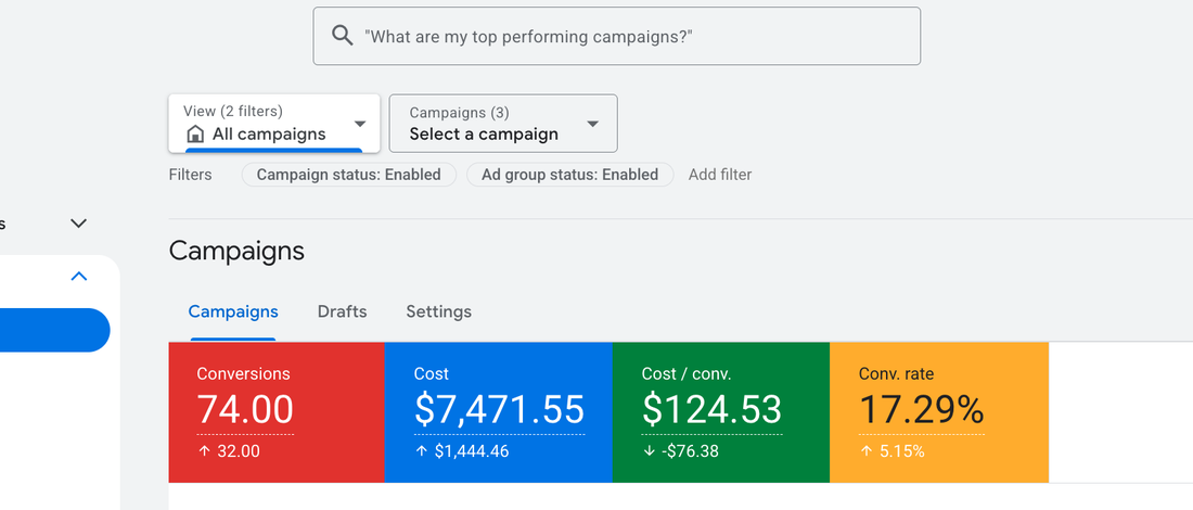 Google Ads campaign performance